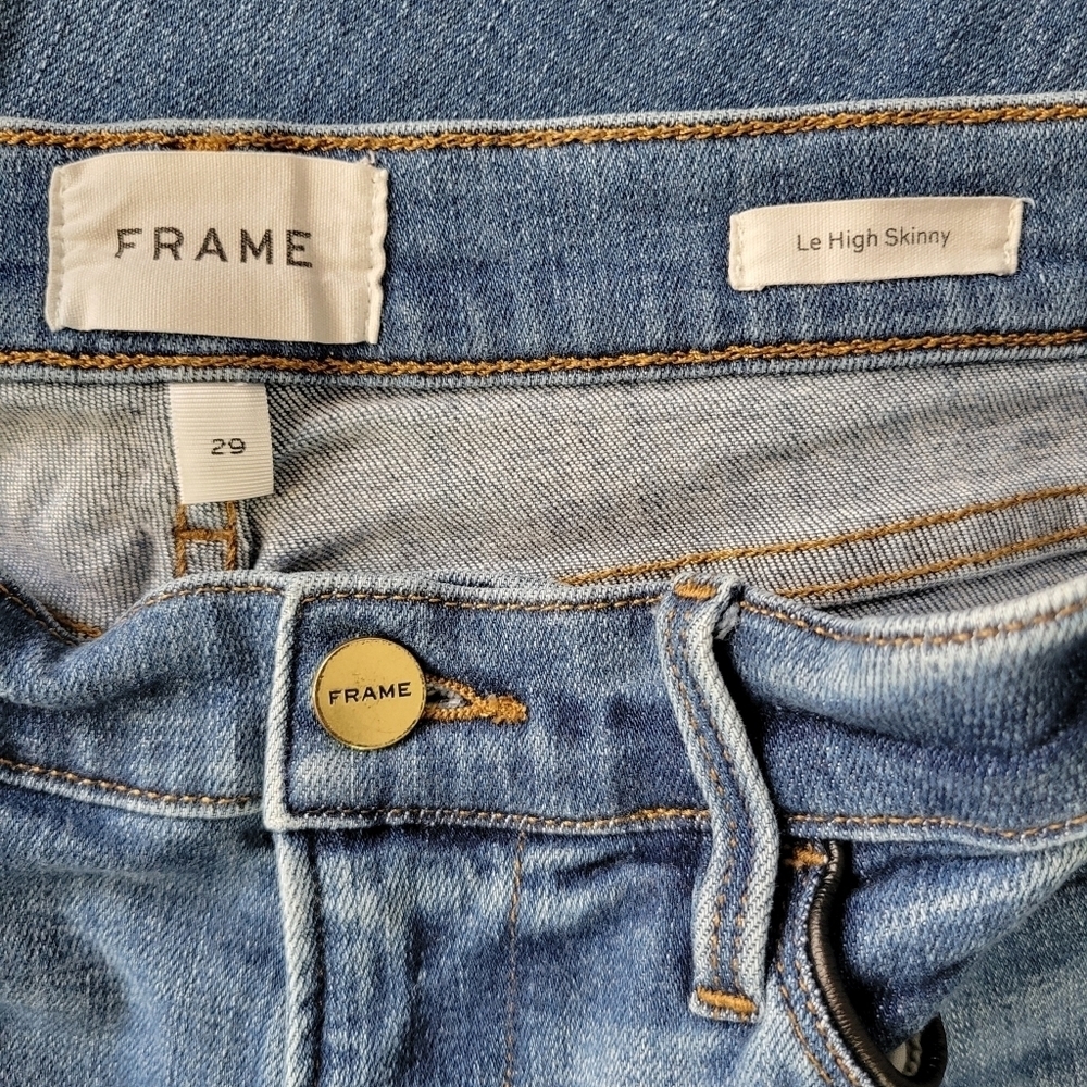 FRAME // le high skinny crop tux side piping super soft stretch denim jeans - Picture 10 of 15